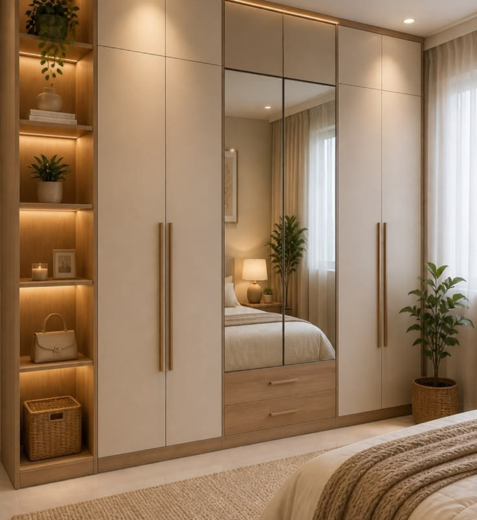 Mirror-Integrated Wardrobe Styles