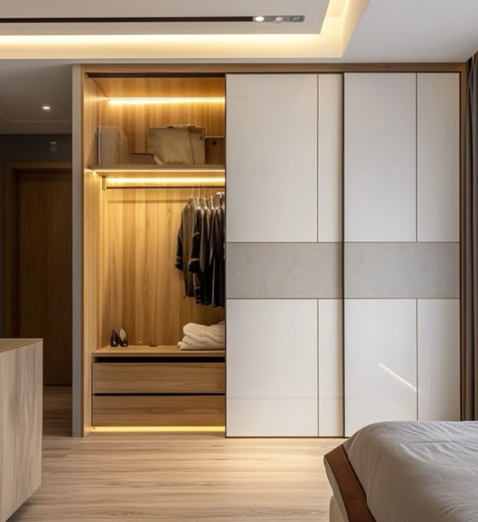 Space-Saving Sliding Wardrobe Design